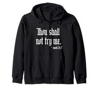 Thou Shall Not Try Me Sarcastic Funny Womens Novelty Summer Zip Hoodie