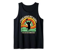 Thou Shalt Not Class Peace Love Summer Break Grad Silhouette Tank Top