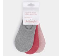 Thought Bamboo No-Show Socks - UK4-7 - 3 Pairs