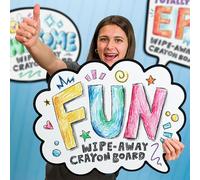 Thought Bubble Dry-Erase Crayon Board by DoodleFace - Goodbye Dried-Out Markers, Smudges, and Mess - for Fun, Colorful, Cool Messages. Wall-Mount, Crayons & Eraser Included. Quality Made in USA