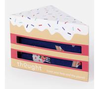 Thought Cake Slice Organic Cotton Socks in a Cake Box - Ink Blue - UK4-7