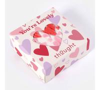 Thought Crinkle Texture Love Heart Bamboo Socks in a Box - Stone White - UK4-7