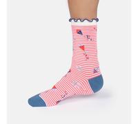 Thought Flying Kites Bamboo Frill Crew Socks - Cherry Blossom Pink - UK4-7