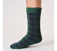 Thought Gingham Cosy Cabin Socks - Dark Green - UK7-11