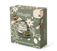 Thought Honeycomb Bee Bamboo Socks Gift Box - Eucalyptus Green - UK4-7