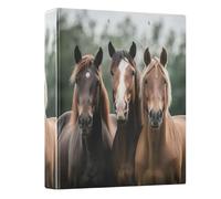 Thought Horse 3-Ring Binder 1.5 Inch, PVC Material Document Organizer with D-Ring and Clear View Pocket for Office Supplies-1 Pack