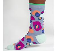 Thought Light Blue Leopard Print Organic Cotton Socks - UK4-7