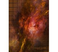 Thought Maven Orange Nebula Journal - 8.5"x11" with Grid Lined Pages: A cosmic-themed book for capturing ideas, plans, and creative designs