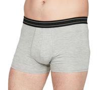 Thought Men’s Arthur Plain Bamboo & Organic Cotton Boxers - Machine Washable Soft Breathable Underwear Boxer Pants Briefs Trunks with Elastic Waistband - Grey, Size Small