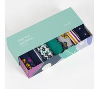 Thought Stripe Floral and Cat Bamboo Sock Gift Box - 7 Pairs - UK4-7