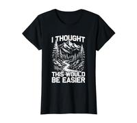 Thought This Would be Easier Mountaineer Funny Hiking Hiker Value Graphic T-Shirt, Women, Black, S