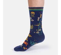 Thought Under the Sea Organic Cotton Crew Socks - Midnight Blue - UK7-11