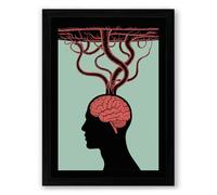 Thought Unfurls Modern Framed Wall Art Print A2 (59.4×42cm) Black, Wall Decor for Living Room, Bedroom, Office & Home, Ready to Hang, Art Gift