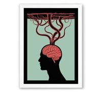 Thought Unfurls Modern Framed Wall Art Print A3 (42×29.7cm) White, Wall Decor for Living Room, Bedroom, Office & Home, Ready to Hang, Art Gift