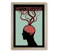 Thought Unfurls Modern Framed Wall Art Print A4 (29.7×21cm) Oak, Wall Decor for Living Room, Bedroom, Office & Home, Ready to Hang, Art Gift
