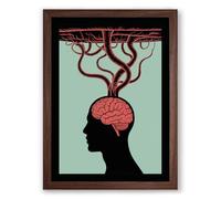 Thought Unfurls Modern Framed Wall Art Print A4 (29.7×21cm) Walnut, Wall Decor for Living Room, Bedroom, Office & Home, Ready to Hang, Art Gift