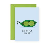 Thoughtful Birthday Card - Anniversary Card Valentine’s Day Ideas - 'Two Peas In A Pod' - Greetings For Husband Wife Boyfriend Girlfriend Partner Him Her- Comes With Fun Stickers