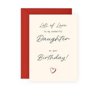 Thoughtful Birthday Card for Daughter - Lots of Love - Elegant and Fun Gifts for Her, Step Daughter, In Law, Family - Comes with Fun Stickers