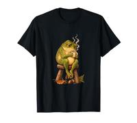 Thoughtful Coffee Frog Cottagecore Humour T-Shirt