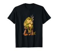Thoughtful Coffee Frog Cottagecore Humour Value Graphic T-Shirt
