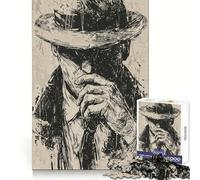 Thoughtful Gentleman 1000 Piece Jigsaws for Adults Puzzle Intellect Toy Relaxing Fun Quality Cut Fine Art Piece (38x52cm)
