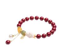 Thoughtful Gift,Wealth Bracelet Red Cinnabar Crystal Bracelet Pipal Rabbit Zodiac Animal Charm Quartz Bracelet Strong Talisman for 2023 Fertilty Prosperity Money Luck,10mm Cinnabar (Color : Red, S