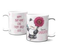 Thoughtful Gifts Cute Teddy Bear Daughter Mug, Personalised Mug for Daughter, Cup Gift Present Birthday Add Your own Message.