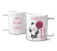 Thoughtful Gifts Cute Teddy Personalised 11th Mug, 11th Birthday Mug, Personalised Mug for 11-Year-Old Girl, Personalised Cup for 11th Birthday, Personalised Gift for 11-Year-Old