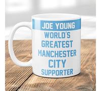 Thoughtful Gifts Man City Personalised Mug for Manchester City Fans - Fathers Day, Birthday