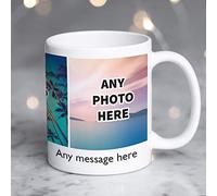 Thoughtful Gifts Personalised 3-Photo Mug with Custom Text - 11oz Ceramic Coffee Cup - Dishwasher Safe - Gift for Birthdays, Christmas, Anniversaries, and More