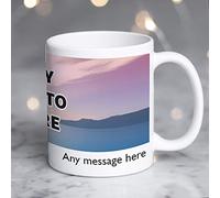 Thoughtful Gifts Personalised Landscape Photo Mug - Add 1 Photo & Special Message - Custom Coffee Cup for Birthday, Anniversary, or Keepsake Gift