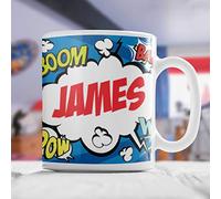 Thoughtful Gifts Personalised Superhero Mug for Boys - Custom Name Gift - Fun Kids Birthday Present