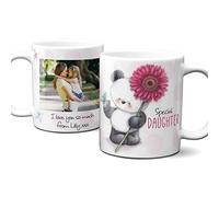 Thoughtful Gifts PPremium Cute Personalised Mug for Daughter, Add Name and a Special Photo, Cute Teddy Bear Mug for Daughter, Personalised Photo Mug for Daughter, Personalised Cup for Daughter