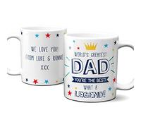 Thoughtful Gifts World's Greatest Dad Personalized Porcelain Mug, 10 oz, Coffee Cup, Mug, for Dad, Birthday, Fathers Day Gift