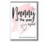 Thoughtful Greetings Card for Nanny - Mother's Day or Birthday Card for Nanny - Nanny of the Year Again - 5 x 7 Inch with Envelope M41