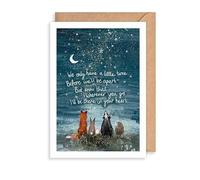 Thoughtful Leaving Card Fox Under Moon Be Apart - Illustrated Greeting Card