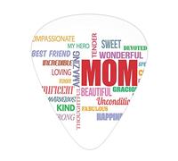 Thoughtful Mom Love Guitar Picks 12 Pack Universal ABS Guitar Picks,Colorful Words for Tender Devoted Strong Thoughtful Mom Love,for Acoustic and Electric Guitar