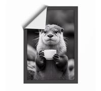 Thoughtful Otter Modern Unframed Wall Art Print A1 (84.1×59.4cm), Wall Decor for Living Room, Bedroom, Office & Home, Art Gift