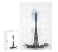 Thoughtful Present: Canton Tower, 1000 PCS, Displayable Picture Puzzle; for Shared Table Time