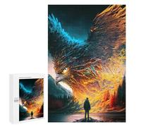Thoughtful Present: Phoenix Rising A Man Faces The Giant Bird, 1000 PCS, Decorative Jigsaw for Grown-Ups - for A Rewarding Weekend Challenge