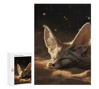 Thoughtful Present: Sleeping Fennec Fox in The Desert, 300 PCS, Decorative Jigsaw for Grown-Ups - for A Rewarding Weekend Challenge