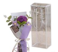 Thoughtfully Constructed Crochet Bouquet Featuring Carnation and Rose Motifs for Calm and Inviting Decor (deep purple)