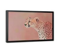 Thoughtfully Crafted Cheetah Art - The Ultimate Animal Pink Decor Canvas Poster Wall Art Decor Print Picture Paintings for Living Room Bedroom Decoration 8" L X 12" W
