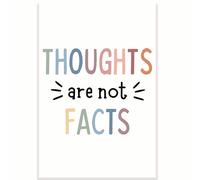 Thoughts Are Not Facts Classroom Poster - Positive Counselor Therapist Office - Mental Health - 12 x 18 Inch - Classroom Decor - Classroom Must Haves - Back To School Decor - CPS0110