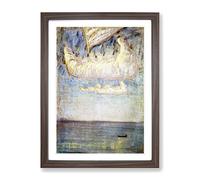 Thoughts By Mikalojus Konstantinas Classic Painting Framed Wall Art Print, Ready to Hang Picture for Living Room Bedroom Home Office Décor, Walnut A2 (64 x 46 cm)