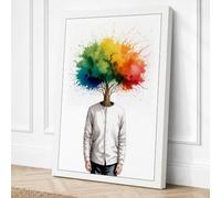 Thoughts in Motion Modern Canvas Wall Art Print 30x20 Inch | White