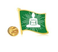 Thoughts Meditation Knowledge Acquisition Golden Metal Flag Lapel Pin Badge