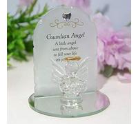 Thoughts of you Glass Guardian Angel Ornament with Verse - Joy & Love