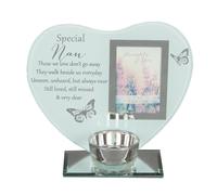 "Thoughts of You" Glass Photo Frame Memorial Tea Light Candle Holder - Nan