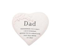 Thoughts of You Graveside Branch Heart - Dad | Memorial Plaque with Sentimental Verse & Branch Detail | Heart-Shaped Resin Ornament for Grave or Home Tribute